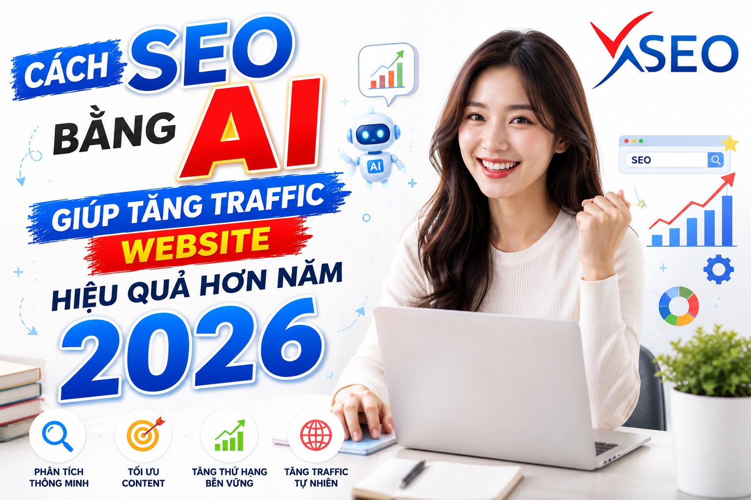 Xu hướng SEO bằng AI năm 2026 và cách tăng traffic website bền vững. Kinh nghiệm từ XSEO